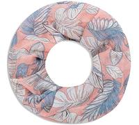 Faera Damen Schal weich und leicht florales Muster aus Blättern und Blüten Loopschal Rundschal in verschiedenen Farben, SCHAL Farbe:Rosé