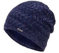 Faera Wintermütze Mütze Damen Pailletten warm gefüttert Wintermütze Mädchen Frauen Fleecefutter Winter Strickmütze Beanie, Farbe:Marineblau