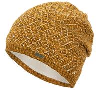 Faera Wintermütze Mütze Damen Pailletten warm gefüttert Wintermütze Mädchen Frauen Fleecefutter Winter Strickmütze Beanie, Farbe:Senf