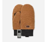 Fäustlinge aus UGG®fluff mit Logo-Tape für Damen in Brown, Größe L/XL, Fleece 101099-CHE-L/XL