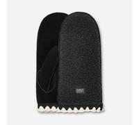Fäustlinge aus UGG®fluff mit Muschelrand für Damen in Black, Größe S/M, Leder/Fleece 101031-BLK-S/M