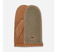 Fäustlinge aus UGG®fluff mit Muschelrand für Damen in Green, Größe S/M, Leder/Fleece 101031-MSG-S/M