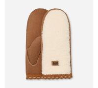 Fäustlinge aus UGG®fluff mit Muschelrand für Damen in Nimbus, Größe L/XL, Leder/Fleece 101031-NMB-L/XL