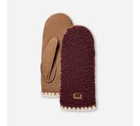 Fäustlinge aus UGG®fluff mit Muschelrand für Damen in Red, Größe L/XL, Leder/Fleece 101031-WGRP-L/XL