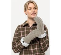 Fäustlinge JACK WOLFSKIN "HIGHLOFT KNIT MITTEN W", Damen, Gr. M (38/40), grau (dusty, grau), Obermaterial: 100% Polyester. Futter: 100% Polyester, Handschuhe Fäustlinge (99473625-M) dusty, grau