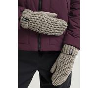 Fäustlinge JACK WOLFSKIN "MEDLEY KNIT MITTEN W", Damen, Gr. M (38/40), linen, Polyester, Handschuhe Fäustlinge, Strick-Fäustlinge, warm, mit Fleece-Futter (59990540-M) linen