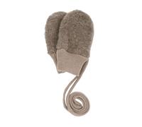 Fäustlinge MAXIMO, Baby, Gr. 12M, braun (braun, meliert), Fleece, Wolle, meliert, unifarben, Handschuhe Fäustlinge, atmungsaktiv, wärmend, weich, mit Halteband, Wollfleece (25837645-12M) braun, melier