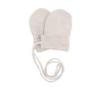 Fäustlinge MAXIMO, Mädchen, Gr. 1, weiß (weiß, meliert), Strick, Wolle, unifarben, Handschuhe Fäustlinge, mit Merinowolle, weich gefüttert, Halteband (94260906-1) weiß, meliert