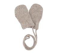 Fäustlinge MAXIMO, Mädchen, Gr. 3M, braun (braun, meliert), Strick, Materialmix, meliert, Handschuhe Fäustlinge, ohne Daumen, für Babys, mit Halteband, Materialmix (73838012-3M) braun, meliert