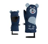 Fäustlinge ZIENER "LANIMALO-Z glove mini", Kinder, Gr. 1, blau (schwarz navy), Obermaterial: 100% Polyester; Innenseite: 100% Polyester; Futter: 100% Polyester; Wattierung: 100% Polyester, Handschuhe 