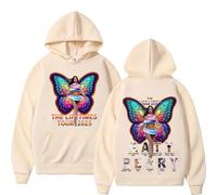 FAEWARE Ka-ty Singer Perry Merch Hoodie 2025 Tour Doppelseitig Bedruckt Unisex Modischer Hip Hop Hoodie Langarm Sweatshirt Streetwear-Khaki||s