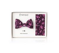 FAFIGO "Giuseppe", Fliege + Einstecktuch im Set mit Blumenmuster in Beerenfarbe
