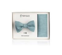 FAFIGO "Marco", Fliege + Einstecktuch Set aus Leinen in Pastellgrün