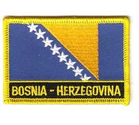 FahnenMax Flaggen Aufnäher Patch Bosnien Herzegowina Schrift NEU