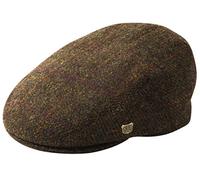 Failsworth Stornoway Schiebermütze mit Fensterscheibenmuster aus Harris Tweed - Moosgrün-Braun