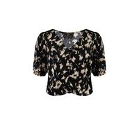 Faina Drapiertes Blusenshirt Damen schwarz/beige M