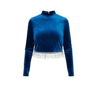 Faina Glitzershirt aus Stretchsamt Damen Smaragd Blau S