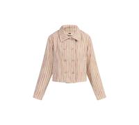 Faina Kurze Carbanjacke Damen Rosa Wollweisser Streifen S