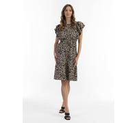 Faina Midikleid mit Leoprint Damen braun, S