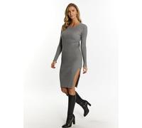 Faina Rippstrickkleid mit Strasssteinen Damen grau, M/L