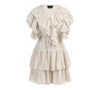 Faina Rüschenkleid Damen Wollweiß mit goldenen Punkten XS