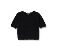 faina Women's Damen Dünne Hohle Vintage Häkelstrick Kurze Ärmel SCHWARZ Größe XL/XXL Pullover Sweater