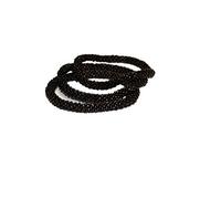 FAIR-TRADE SCHMUCK HANDMADE IN NEPAL | ROCAILLES-GLASPERLEN ARMBAND FÜR DAMEN | BOHO-CHIC LOOK | 3 STÜCK IM SET | Schwarz