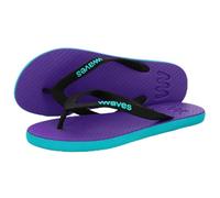 Fair2.me Vegan WAVES Whiskey Point Zehentrenner aus fair gehandeltem Naturkautschuk - 100% nachhaltig - Badelatschen nachhaltig - in Lila Türkis (numeric_37)