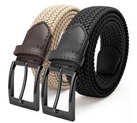 Fairwin 2er Stretch Gürtel für Herren und Damen elastisch Flechtgürtel geflochten Stretchgürtel aus Stoffgürtel flexibel Elastik Stoff für Golf flex dehnbar