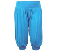 FAIRY BOUTIQUE 3/4-Haremshose für Damen, lockere kurze Hose, Sommer, legere Yoga-Shorts, türkis, 46-48