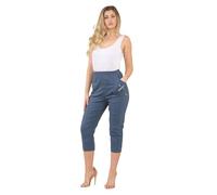 FAIRY BOUTIQUE Caprihose für Damen, Kirschbeere, 3/4-Hose, elastische Baumwolle, Stretch, kurze Hose, Übergröße 38-52, indigo, 50
