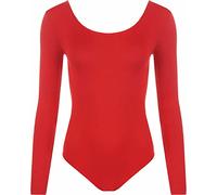 FAIRY BOUTIQUE Langarm-Body mit Rundhalsausschnitt und Aufdruck für Mädchen, Rot, 9-10 Años