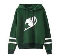 Fairy Tail Persönlichkeit Langarm Gestreifter Pullover Anime Lässig Mit Kapuze Cartoon Preppy Style Hochwertige Sweatwear (Color 05,L)