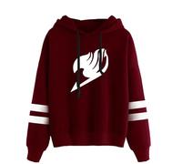 Fairy Tail Persönlichkeit Langarm Gestreifter Pullover Anime Lässig Mit Kapuze Cartoon Preppy Style Hochwertige Sweatwear (Color 03,XL)