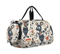 Fairy Tale Süße ausgefallene Ratten-Reisetasche mit Schuhfach, multifunktionale Sporttasche für Strand, Schwimmbad, Sport