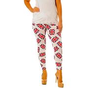 FAIRY TRENDZ Damen-Leggings in Übergröße, einfarbig, bedruckt, dehnbar, Größe 38-56, Union Jack Design, 42-44