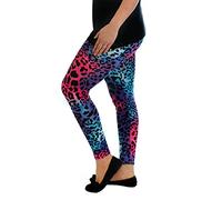 FAIRY TRENDZ Damen Leggings in Übergröße, einfarbig, bedruckt, dehnbar, Größe 40-56, Multi Leopard, 38-40