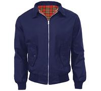 FAIRY TRENDZ Klassische Harrington-Jacke für Herren, trendig, Vintage-Retro-Scooter, 1970er-Jahre-Bomberjacke mit Reißverschluss, Marineblau, 4X-Large
