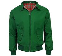 FAIRY TRENDZ Klassische Harrington-Jacke für Herren, trendig, Vintage-Retro-Scooter, 1970er-Jahre-Bomberjacke mit Reißverschluss, flaschengrün, 5X-Large