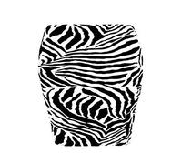 FAIRY TRENDZ LTD Bedruckter Minirock für Damen, Stretch, elastisch, Jersey, kurzer Partyrock, Zebramuster, 42-44