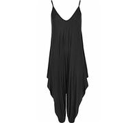 FAIRY TRENDZ LTD Damen-Jumpsuit, Lagenlook, Cami, Baggy, Harem-Jumpsuit, Kleid Gr. One size, Schwarz