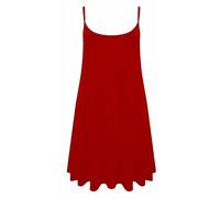 FAIRY TRENDZ LTD Damen-Kleid, Übergröße, Bedruckt, ärmellos, Cami, Swing-Kleid, Größe 34-54 Gr. 42/44, rot