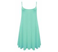 FAIRY TRENDZ LTD Damen-Kleid, Übergröße, Bedruckt, ärmellos, Cami, Swing-Kleid, Größe 34-54 Gr. 46-48, Mint