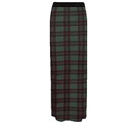 FAIRY TRENDZ LTD Damen Maxirock, lang, elastisch, bedruckt, Jersey, Grün kariert, 38-40