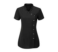 FAIRY TRENDZ LTD Damen Tunika mit Cross-Body für Friseure, für Massage, Therapeuten, Uniform, Schwarz , 42