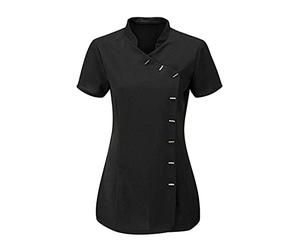 FAIRY TRENDZ LTD Damen Tunika mit Cross-Body für Friseure, für Massage, Therapeuten, Uniform, Schwarz , 42