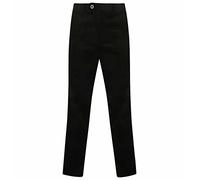 FAIRY TRENDZ LTD Herren Standard Comfort Stretch Cord Hose Erwachsene Büro Gürtel Tasche Hose - Schwarz - 48W / 27L