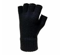 FAIRY TRENDZ Schwarze Thermohandschuhe fingerlose Handschuhe Unisex Warme Halbfinger Handschuhe Winter Fingerlose Handschuhe, Schwarz, Einheitsgröße
