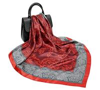 FAIRYGATE Schal Rot Damen Seidenschal Damen Halstücher Schal Faux Seidentuch Blume Bandana Halstuch Kopftuch Elegant Business Scarf 61013