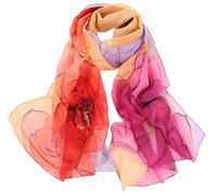 FAIRYGATE Seidentuch Groß Damen Schal mit Abstraktem Oversize Leichtes Tuch Stola Seidenschal Damen Elegant A4220